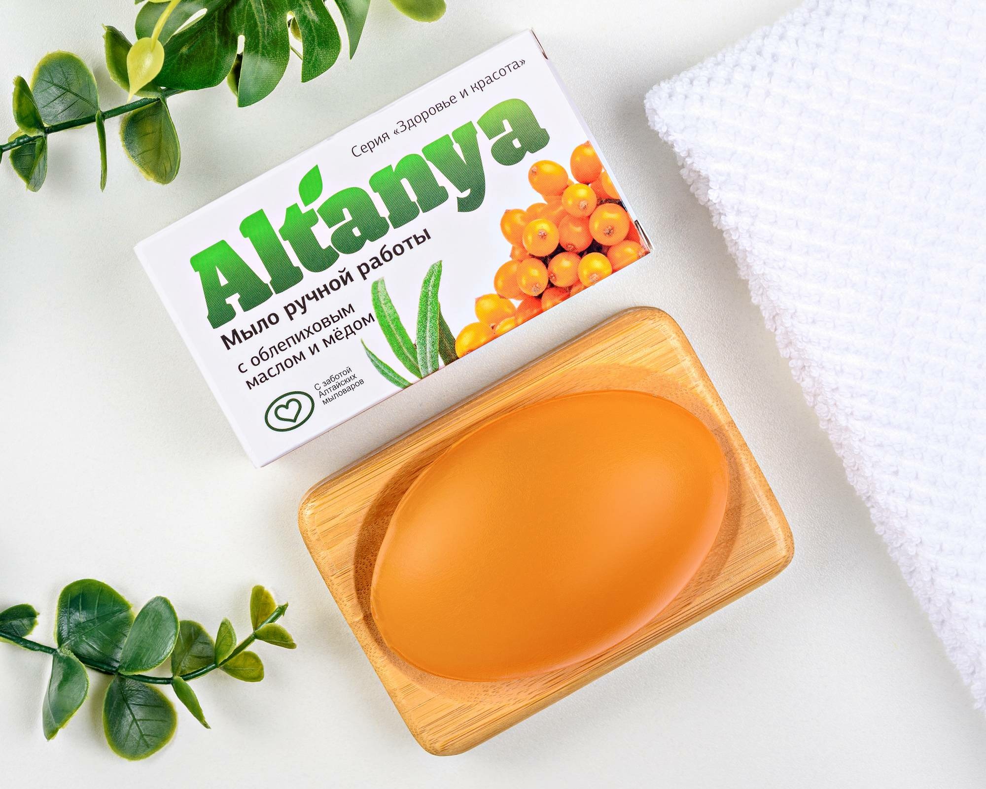 
Мыло Алтания натуральное с облепиховым маслом и мёдом, 100 г в Саратове