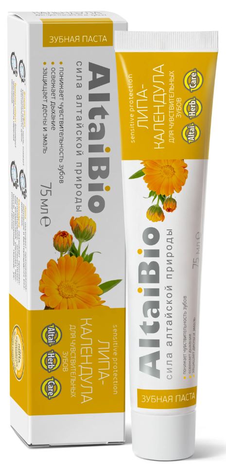 
Алтайбио зубная паста для чувствительных зубов липа-календула, 100 г в Саратове
