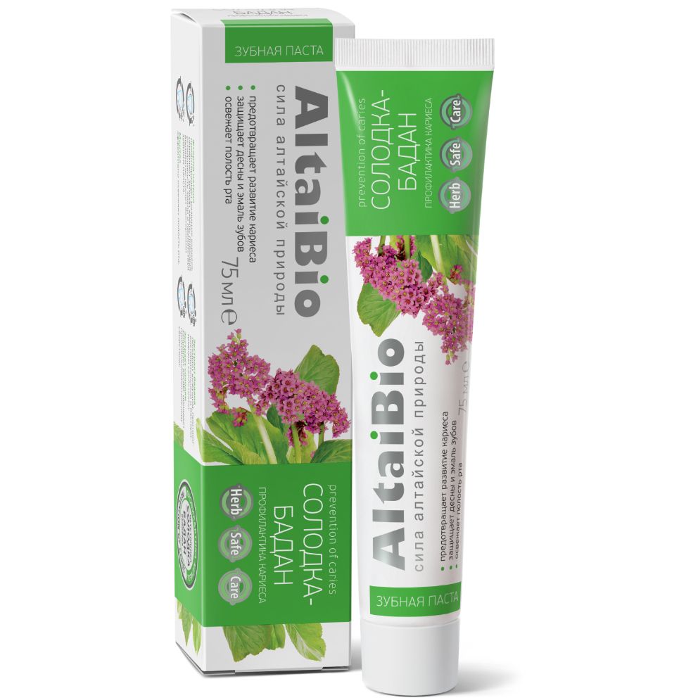 
Зубная паста altaibio для профилактики кариеса солодка-бадан 100г в Саратове