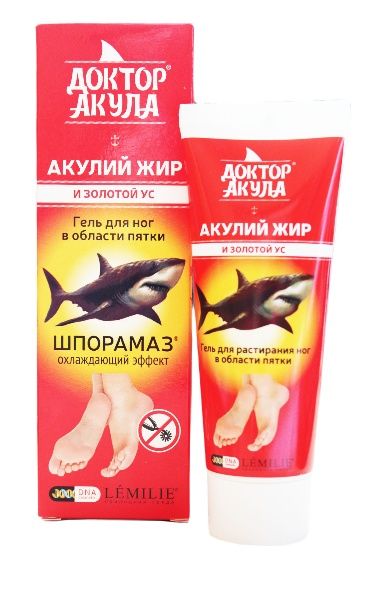 
Гель для растирания ног в области пятки акулий жир и золотой ус Доктор акула 75мл в Саратове