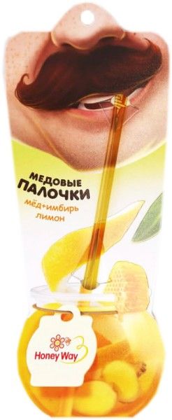 Изображение товара Медовые палочки HoneyWay Имбирь и Лимон 7г Медовые палочки HoneyWay Имбирь и Лимон 7г фотография
