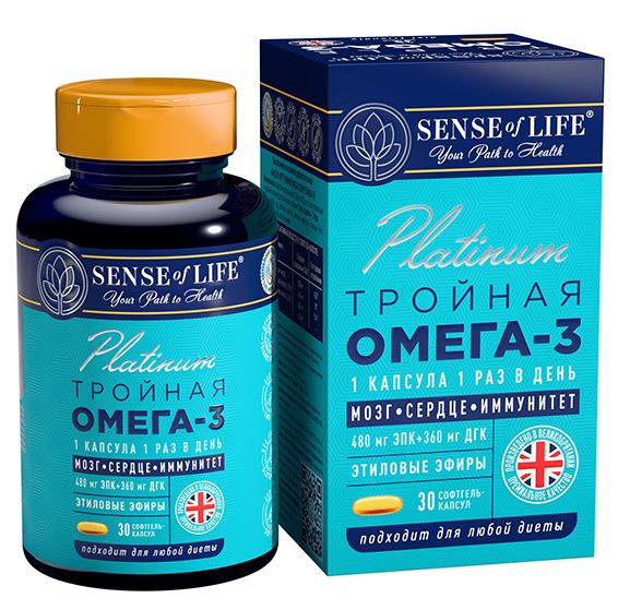 
Тройная Омега-3 Platinum SENSE of life 30 капсул в Саратове