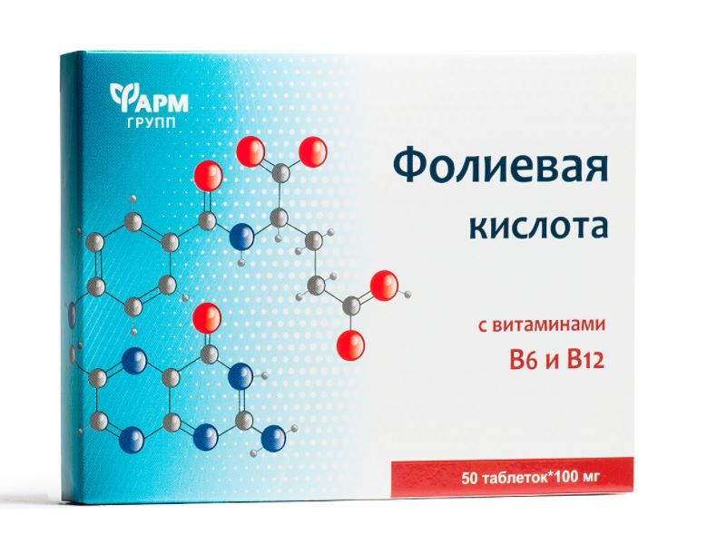 
Фолиевая кислота с витаминами В12 и В6 Фармгрупп 50 таблеток в Саратове