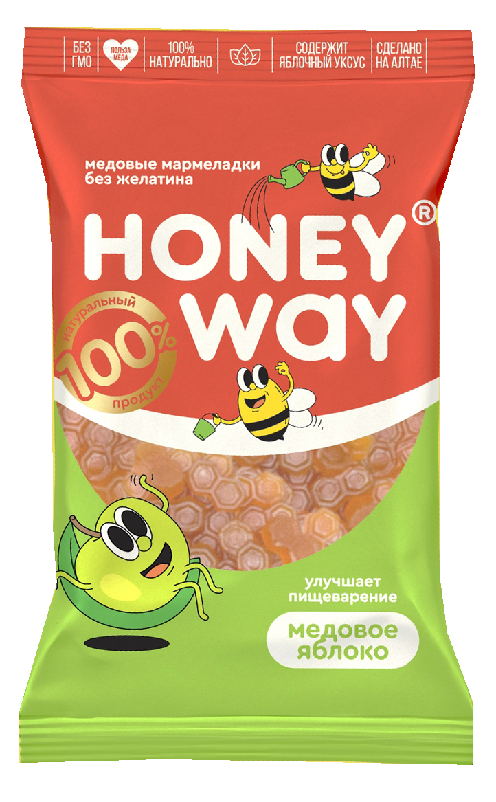 
Мармеладки медовые без желатина Яблоко HoneyWay 75г в Саратове