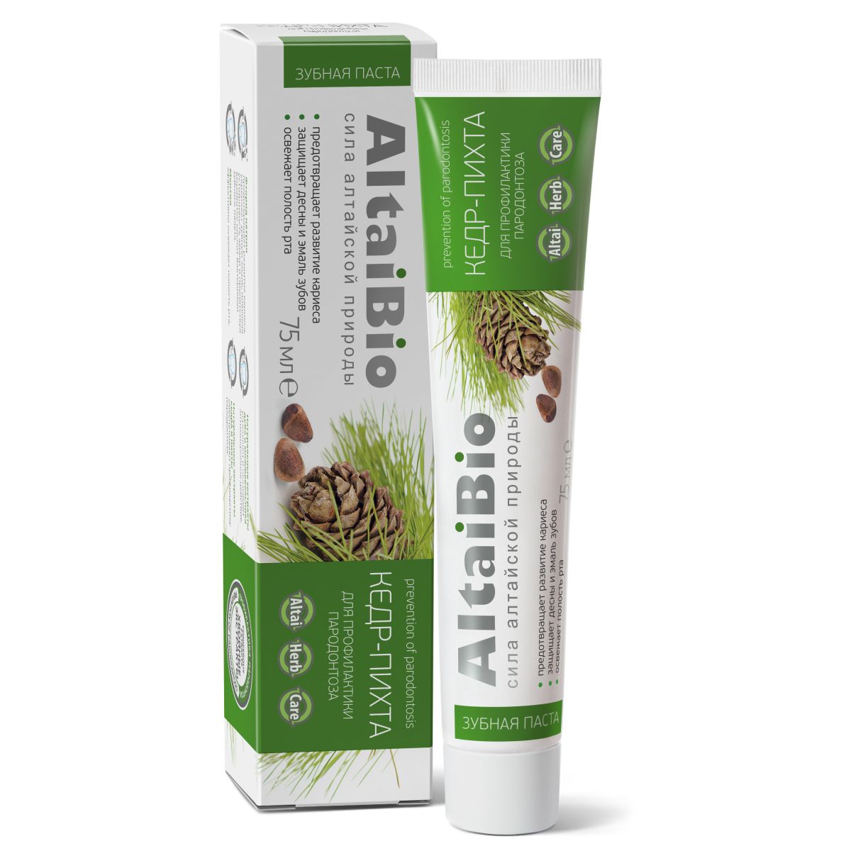 
Зубная паста altaibio для профилактики пародонтоза кедр-пихта 100г в Саратове