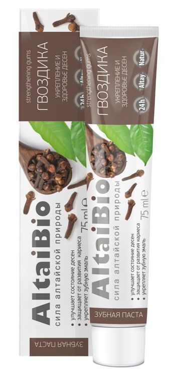 
АлтайБио зубная паста для укрепления и здоровья десен гвоздика Две Линии 75г в Саратове