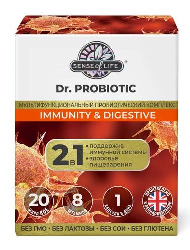 
Иммунитет и пищеварение DR.Probiotic SENSE of life 30 капсул в Саратове