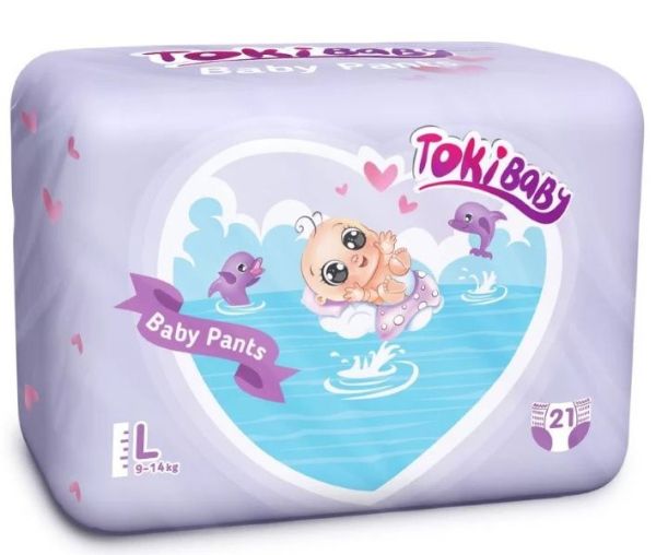 Изображение товара Подгузники-трусики TOKIBABY детские L 21шт Подгузники-трусики TOKIBABY детские L 21шт фотография