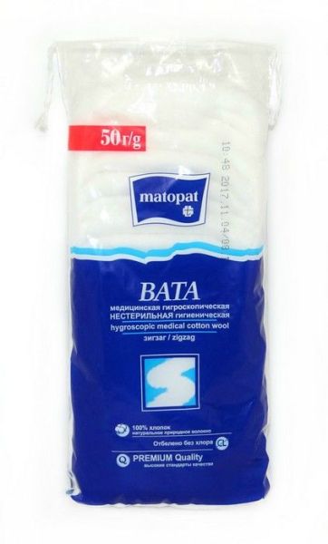 Изображение товара Вата BELLA Matopat хлопковая Зиг-заг 50 г Вата BELLA Matopat хлопковая Зиг-заг 50 г фотография